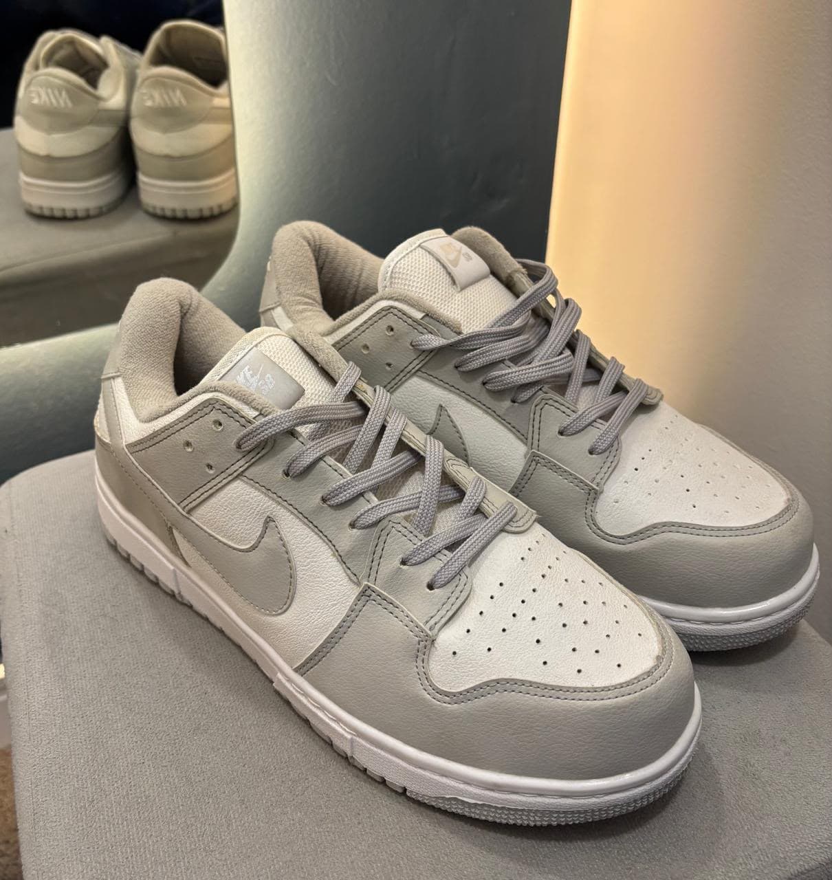 NK Dunk Branco/Cinza